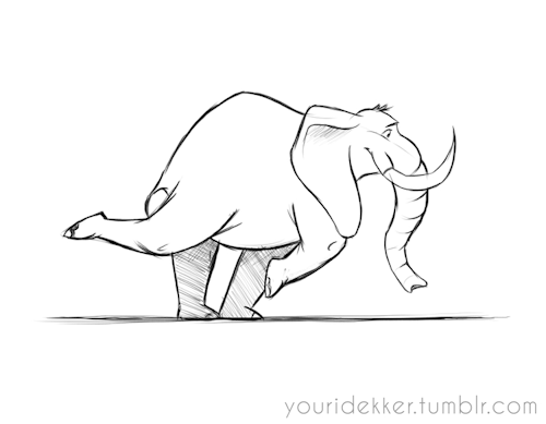 Youri Dekker Animated Gif – Elephant Walk – Thinking Animation